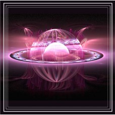 FRACTAL ART DESIGN GREETING CARD Moon Landing